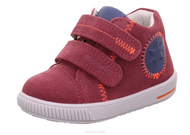 Superfit rosa/azul bebês moppy - tênis cano baixo com velcro JFFX375