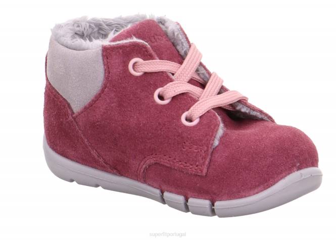 Superfit rosa bebês flexy - tênis cano baixo com cadarço JFFX430