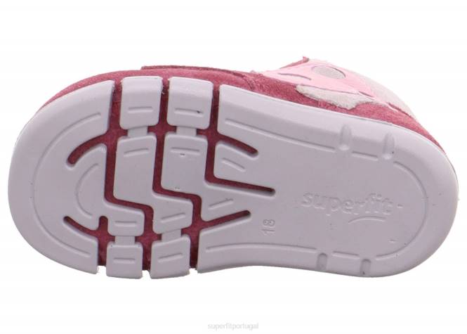 Superfit rosa bebês flexy - tênis cano baixo com cadarço JFFX430