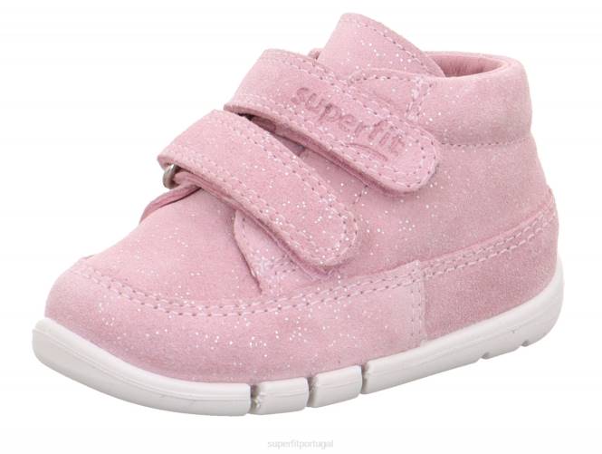 Superfit rosa bebês flexy - tênis cano baixo com fecho de velcro JFFX268