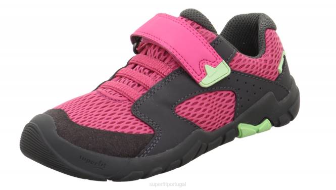 Superfit rosa/cinza bebês trace - tênis cano baixo com velcro JFFX545