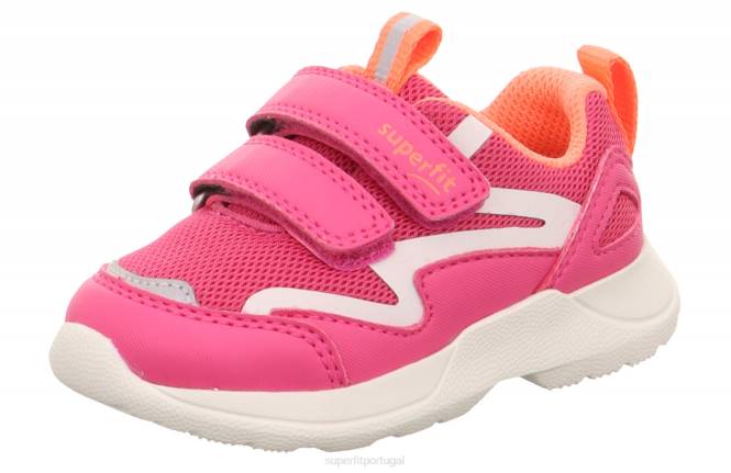 Superfit rosa/laranja bebês rush - tênis cano baixo com velcro JFFX261