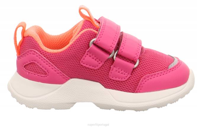 Superfit rosa/laranja bebês rush - tênis cano baixo com velcro JFFX261