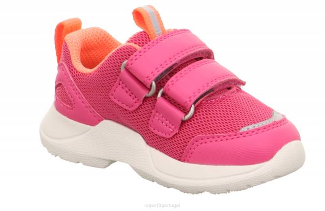Superfit rosa/laranja bebês rush - tênis cano baixo com velcro JFFX261