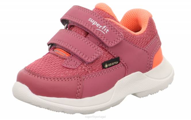 Superfit rosa/laranja bebês rush - tênis cano baixo com velcro JFFX332