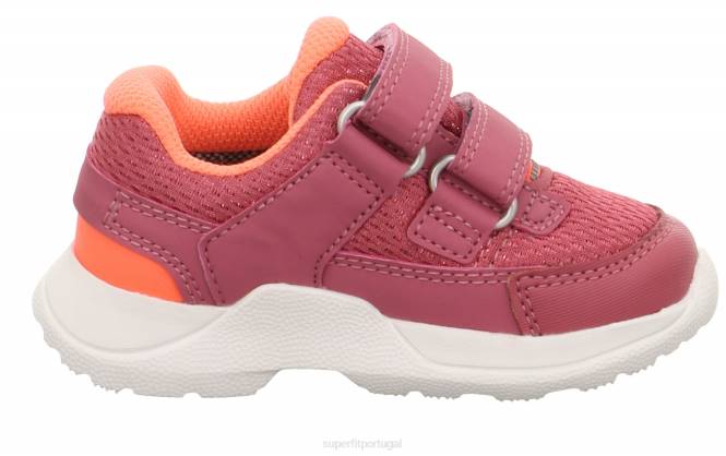 Superfit rosa/laranja bebês rush - tênis cano baixo com velcro JFFX332