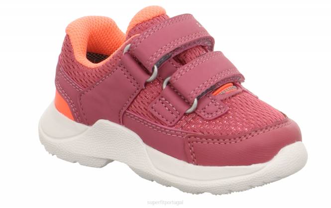 Superfit rosa/laranja bebês rush - tênis cano baixo com velcro JFFX332