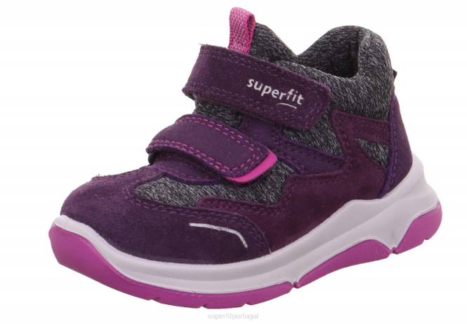 Superfit roxo Rosa bebês cooper - tênis cano baixo com velcro JFFX382