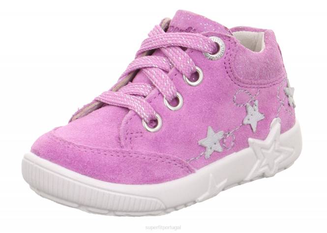 Superfit roxo bebês starlight - tênis cano baixo com cadarço JFFX246