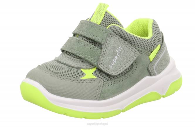 Superfit verde claro/amarelo bebês cooper - tênis cano baixo com velcro JFFX331