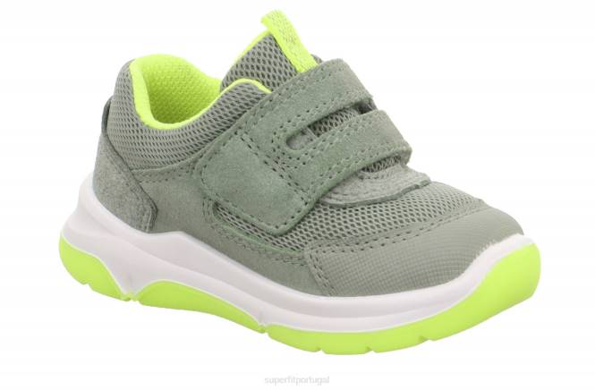 Superfit verde claro/amarelo bebês cooper - tênis cano baixo com velcro JFFX331