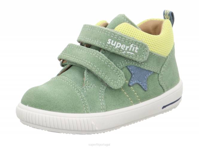 Superfit verde claro/amarelo bebês moppy - tênis cano baixo com velcro JFFX336