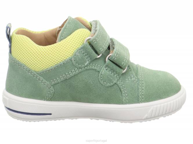 Superfit verde claro/amarelo bebês moppy - tênis cano baixo com velcro JFFX336
