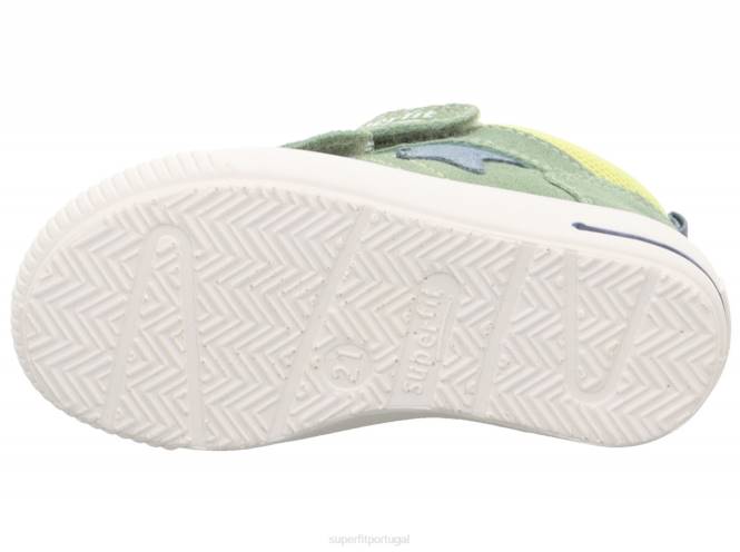 Superfit verde claro/amarelo bebês moppy - tênis cano baixo com velcro JFFX336