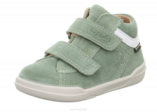 Superfit verde claro/branco bebês superfree - tênis cano baixo com velcro JFFX300