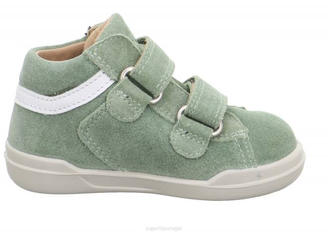 Superfit verde claro/branco bebês superfree - tênis cano baixo com velcro JFFX300