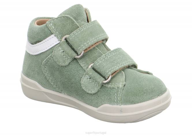 Superfit verde claro/branco bebês superfree - tênis cano baixo com velcro JFFX300