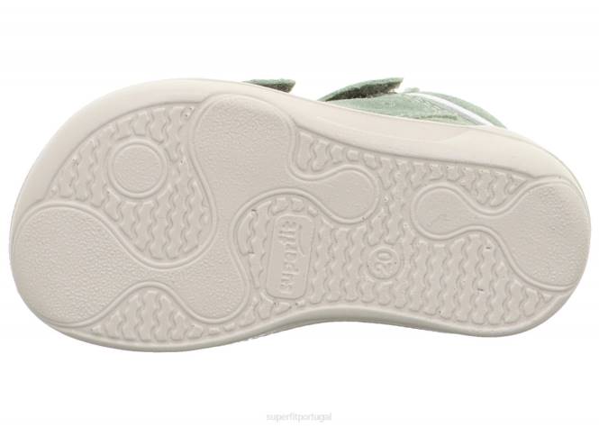 Superfit verde claro/branco bebês superfree - tênis cano baixo com velcro JFFX300