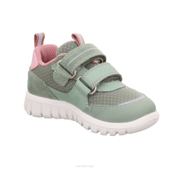 Superfit verde claro/rosa bebês sport7 mini - tênis baixo com fecho de velcro JFFX243