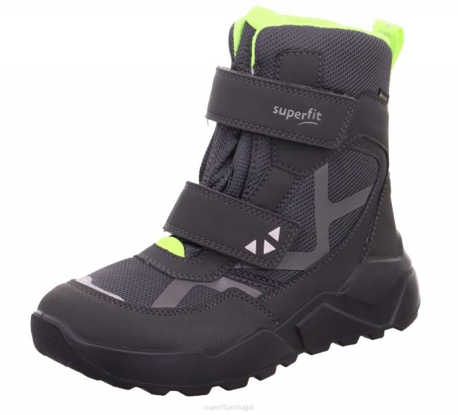 Superfit cinza/amarelo crianças e adolescentes foguete - bota com fecho de velcro JFFX927
