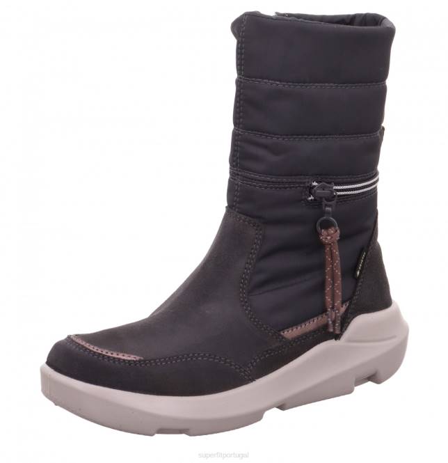 Superfit cinza crianças e adolescentes crepúsculo - bota com fecho de correr JFFX923