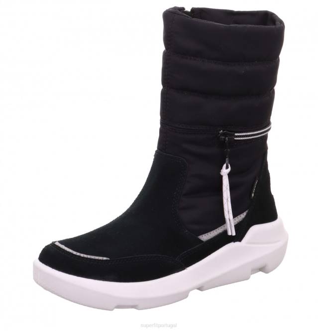 Superfit preto crianças e adolescentes crepúsculo - bota com fecho de correr JFFX920
