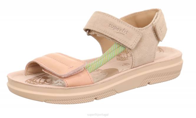 Superfit bege crianças e adolescentes paloma - sandália com fecho de velcro JFFX874