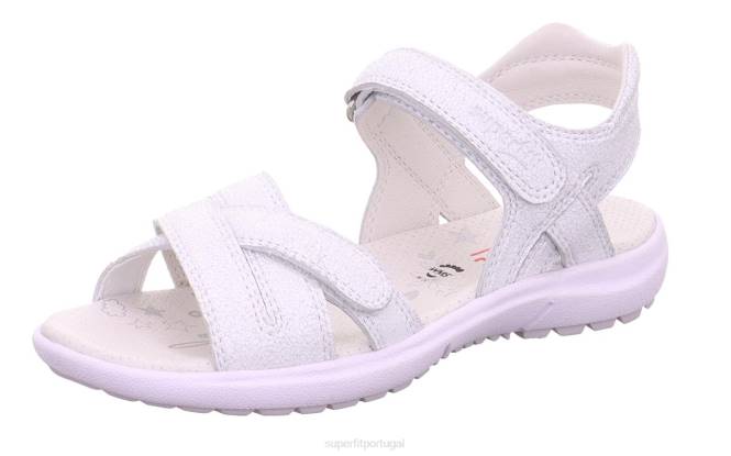 Superfit branco crianças e adolescentes arco-íris - sandália com fecho de velcro JFFX881