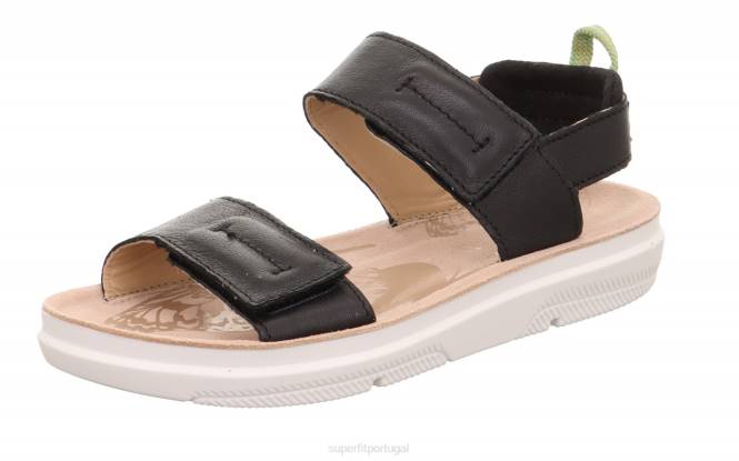 Superfit preto crianças e adolescentes paloma - sandália com fecho de velcro JFFX879