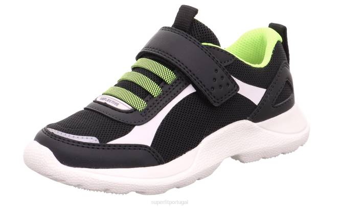 Superfit Preto amarelo crianças e adolescentes rush - tênis cano baixo com velcro JFFX528