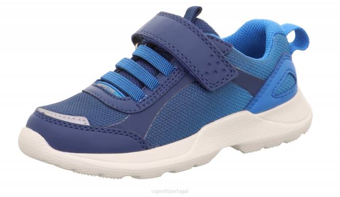 Superfit azul crianças e adolescentes rush - tênis cano baixo com velcro JFFX523