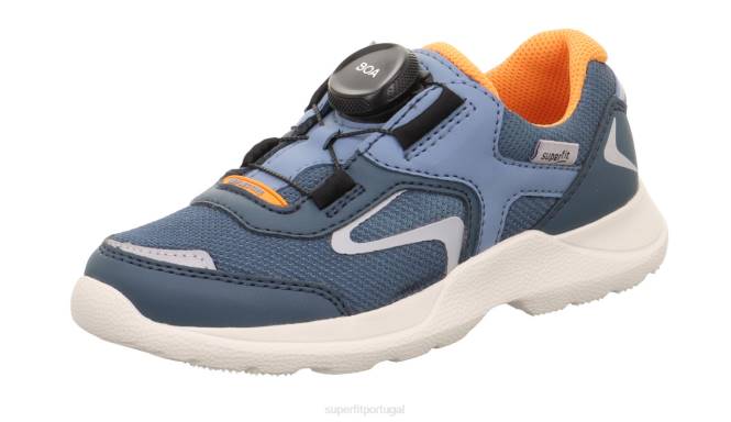 Superfit azul/laranja crianças e adolescentes rush - tênis cano baixo com sistema boa fit JFFX530