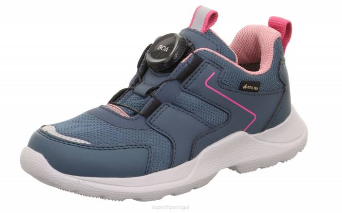 Superfit azul/rosa crianças e adolescentes rush - tênis cano baixo com sistema boa fit JFFX532