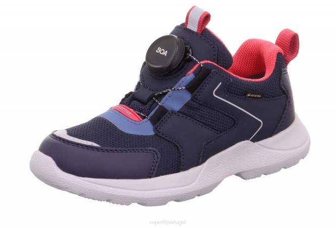 Superfit azul/rosa crianças e adolescentes rush - tênis cano baixo com sistema boa fit JFFX539