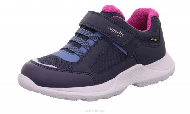 Superfit azul/rosa crianças e adolescentes rush - tênis cano baixo com velcro JFFX537