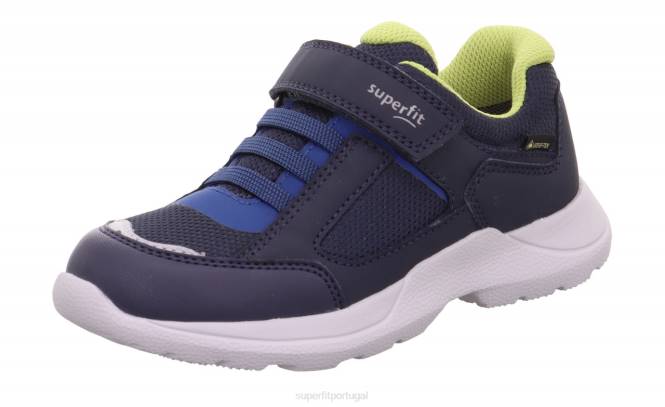 Superfit azul/verde claro crianças e adolescentes rush - tênis cano baixo com velcro JFFX524