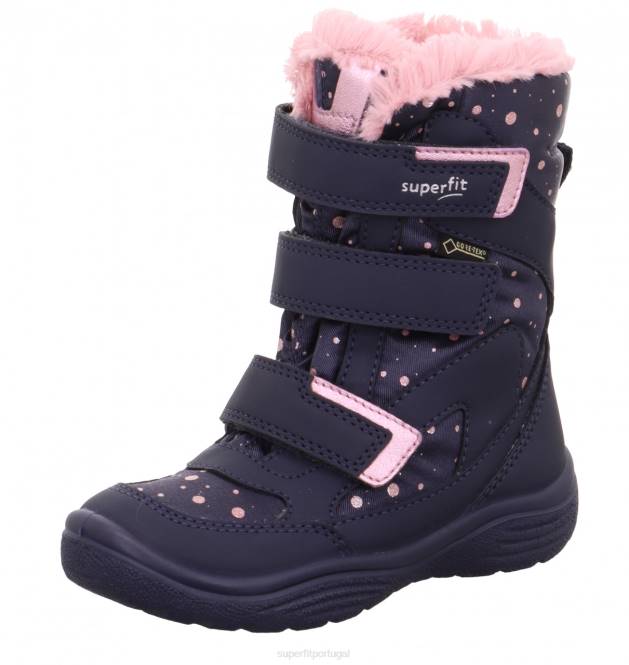 Superfit azul/rosa crianças cristal - bota com fecho de velcro JFFX712