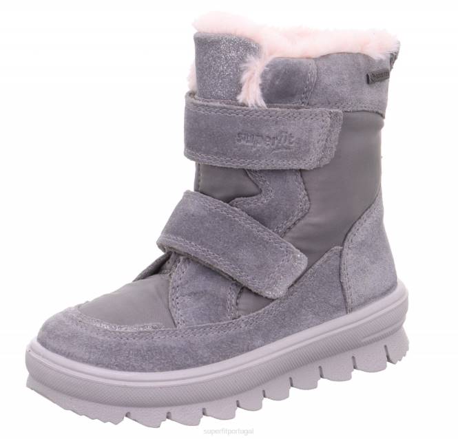 Superfit cinza claro crianças flavia - bota com fecho de velcro JFFX694