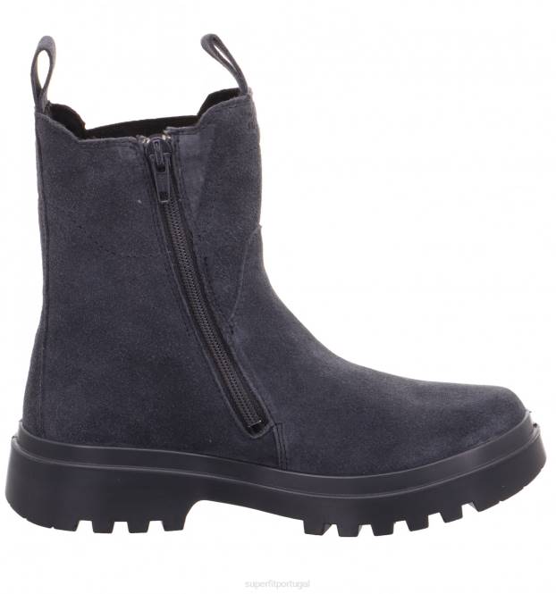 Superfit cinzento Preto crianças abby - bota com zíper JFFX728