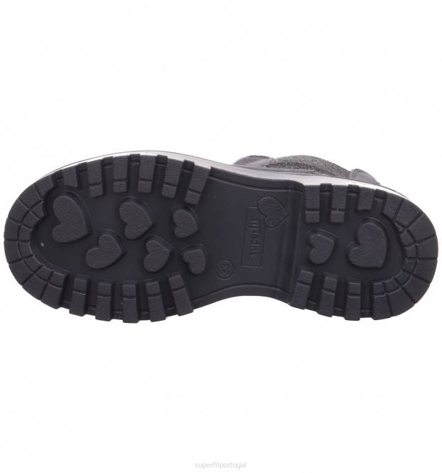 Superfit cinzento Preto crianças abby - bota com zíper JFFX728