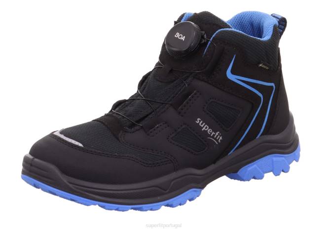Superfit preto/azul claro crianças jupiter - bota com sistema de boa fit JFFX903