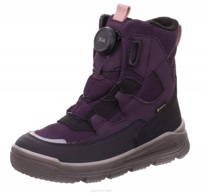 Superfit preto/roxo crianças mars - bota com sistema de boa fit JFFX746