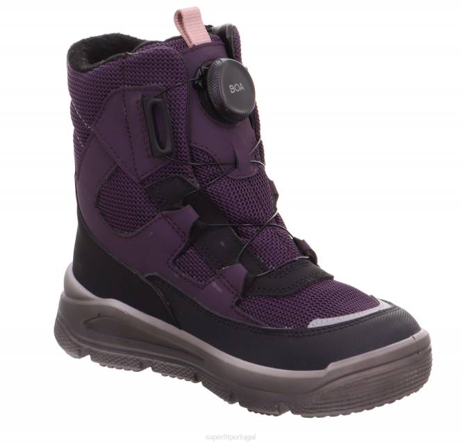 Superfit preto/roxo crianças mars - bota com sistema de boa fit JFFX746