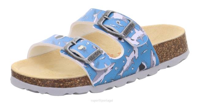 Superfit azul/multicolorido crianças fussbettpantoffel - chinelo com fivela JFFX574