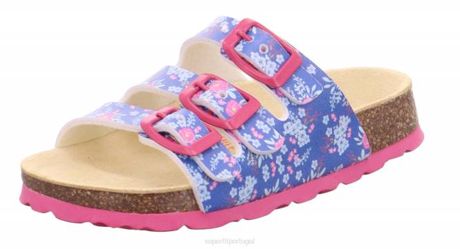 Superfit azul/multicolorido crianças fussbettpantoffel - chinelo com fivela JFFX600