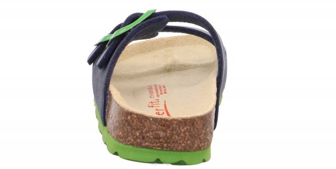 Superfit azul verde crianças fussbettpantoffel - chinelo com fivela JFFX579
