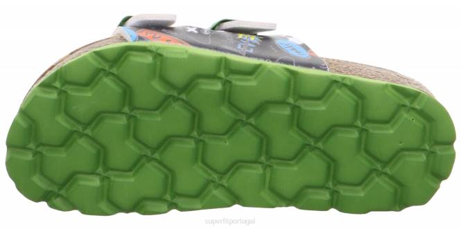 Superfit preto/multicolorido crianças fussbettpantoffel - chinelo com fivela JFFX549
