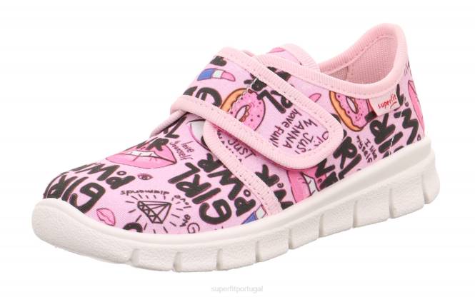 Superfit rosa/várias cores crianças bobby - chinelo com fecho de velcro JFFX563