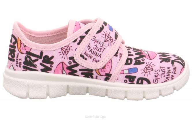 Superfit rosa/várias cores crianças bobby - chinelo com fecho de velcro JFFX563