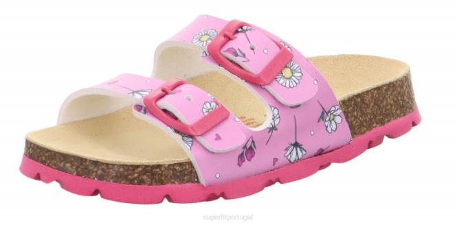 Superfit rosa/várias cores crianças fussbettpantoffel - chinelo com fivela JFFX556
